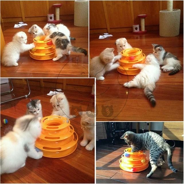 【多咪多】 三層貓轉盤 三層旋轉軌道球 貓咪玩具 逗貓玩具 貓咪遊樂盤  貓玩具 貓咪旋轉盤 逗貓  貓咪玩具球-細節圖4
