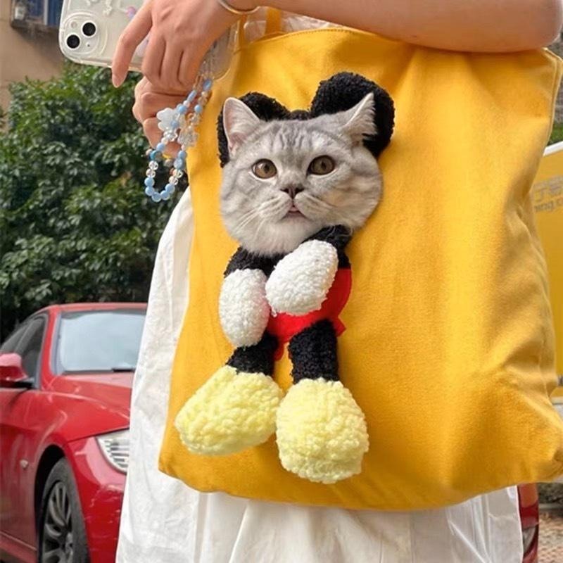 【多咪多】現貨 露頭包 寵物外出包 寵物包 斜背包 斜跨包 寵物外出 寵物用品 貓外出包 狗外出包 寵物外出 帆布包-細節圖6