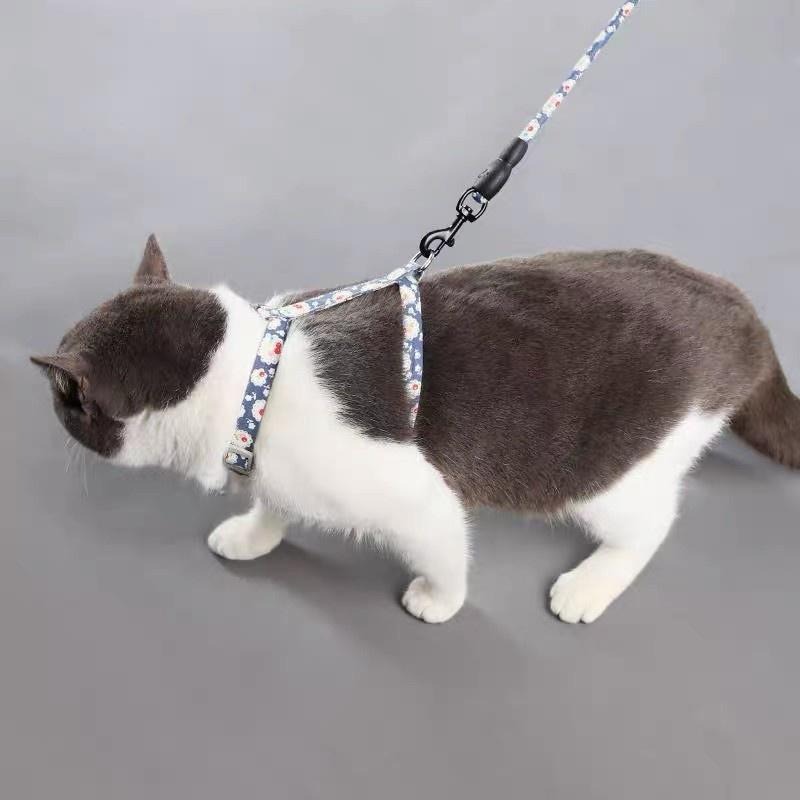 【多咪多】現貨 寵物胸背牽繩 牛仔胸背衣+牽繩 寵物胸背衣 貓 狗 牽繩 胸背帶 牽引繩 寵物牽繩 日系牽繩 工字牽繩-細節圖2