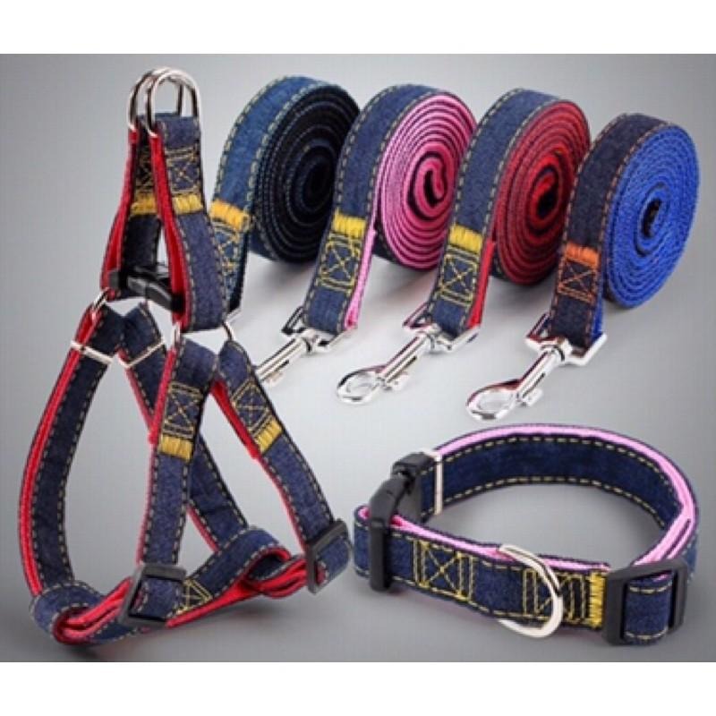 【多咪多】現貨 寵物胸背牽繩 牛仔胸背衣+牽繩 寵物胸背衣 貓 狗 牽繩 胸背帶 牽引繩 寵物牽繩 日系牽繩 工字牽繩-細節圖4