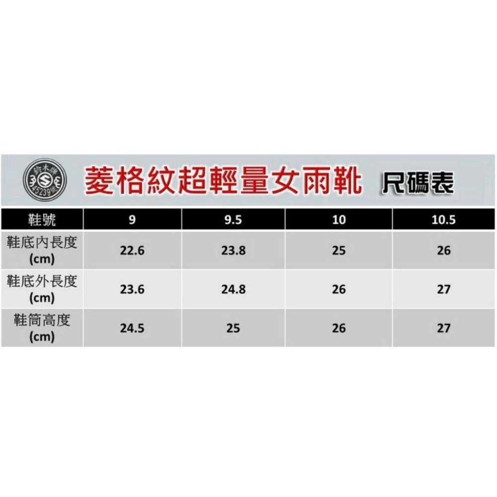 鈴木牌603超輕雨鞋(菱格紋-黑/紅)-細節圖6
