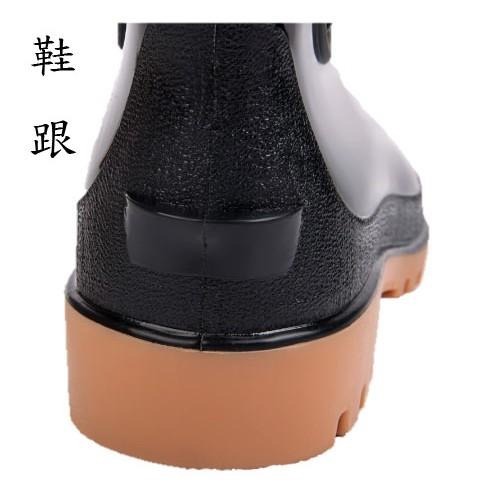 皇力牌高級全長雙色男雨鞋（黑/白，可加購竹炭鞋墊）-細節圖3