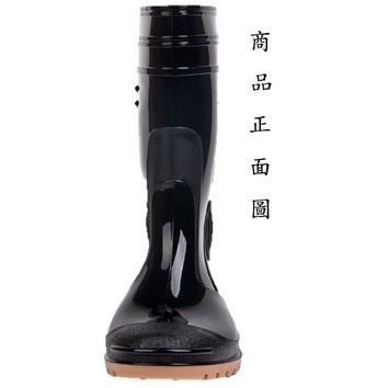 特大版13號皇力牌高級全長雙色男雨鞋(黑/白)，可加購竹炭鞋墊-細節圖2