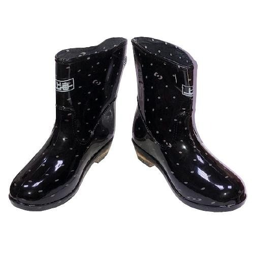 上海女雨鞋(豹紋/黑點)-細節圖4