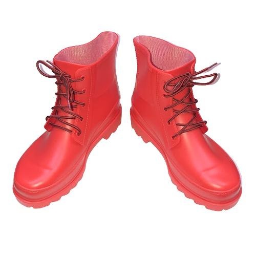 皇力牌8059�英倫風馬丁時尚綁帶雨靴(紅/黑，男女登山專用)-細節圖3