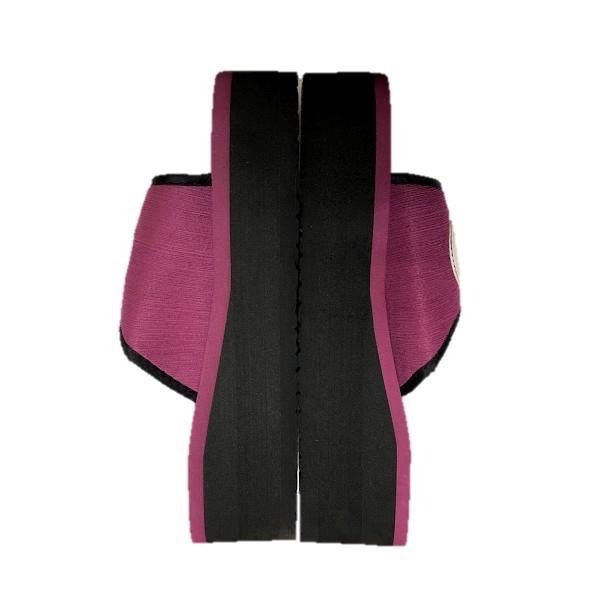 多曜382女厚底刷毛拖(黑/紅)-細節圖7