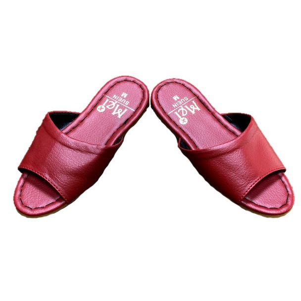 美美牌室內拖(軟皮縫線-藍/紅)-細節圖8