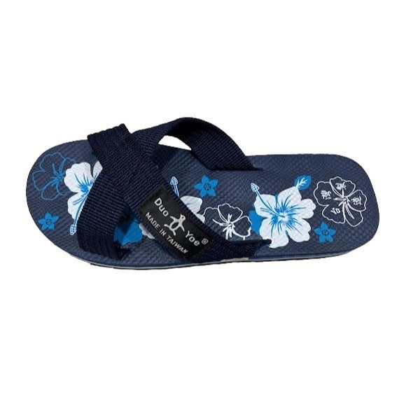 多曜904緹花海灘拖鞋(藍/紅)-細節圖4