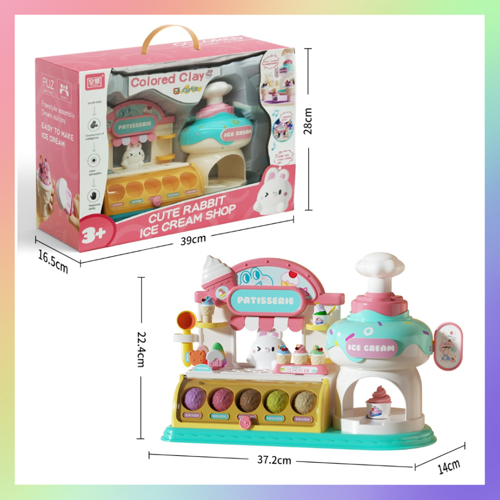 萌兔冰淇淋店彩泥組-細節圖2