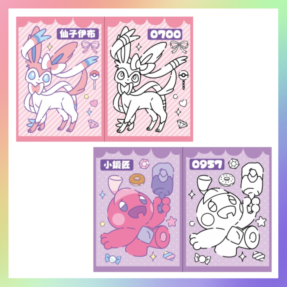 正版授權貼貼畫貼紙著色書-細節圖4