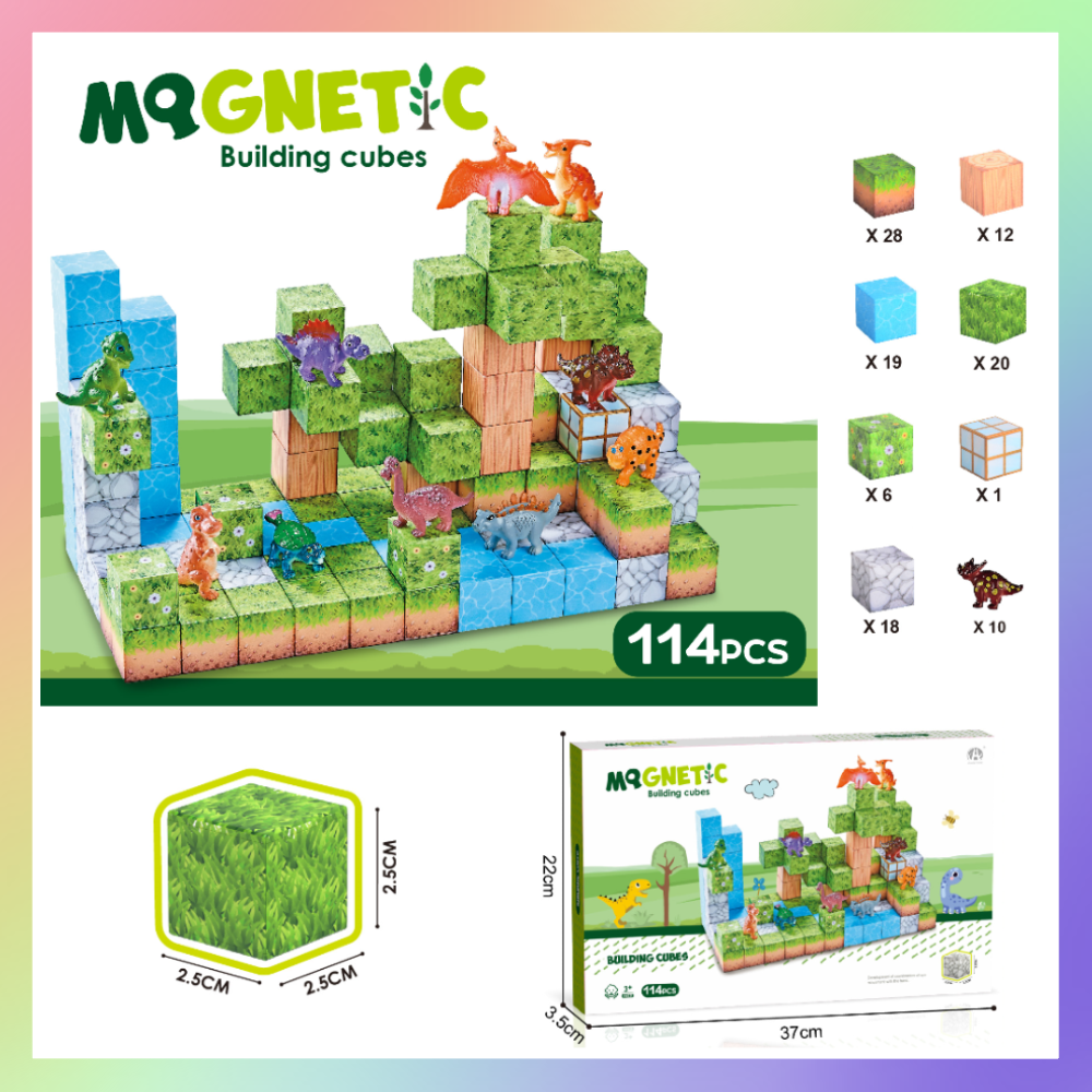 恐龍世界磁力正方體積木-細節圖2