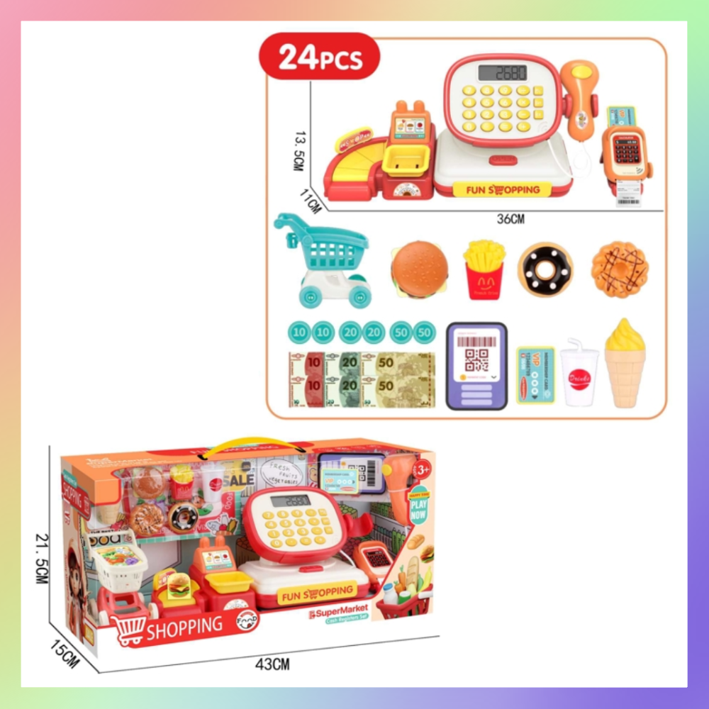 紅黃色收銀機玩具-細節圖2