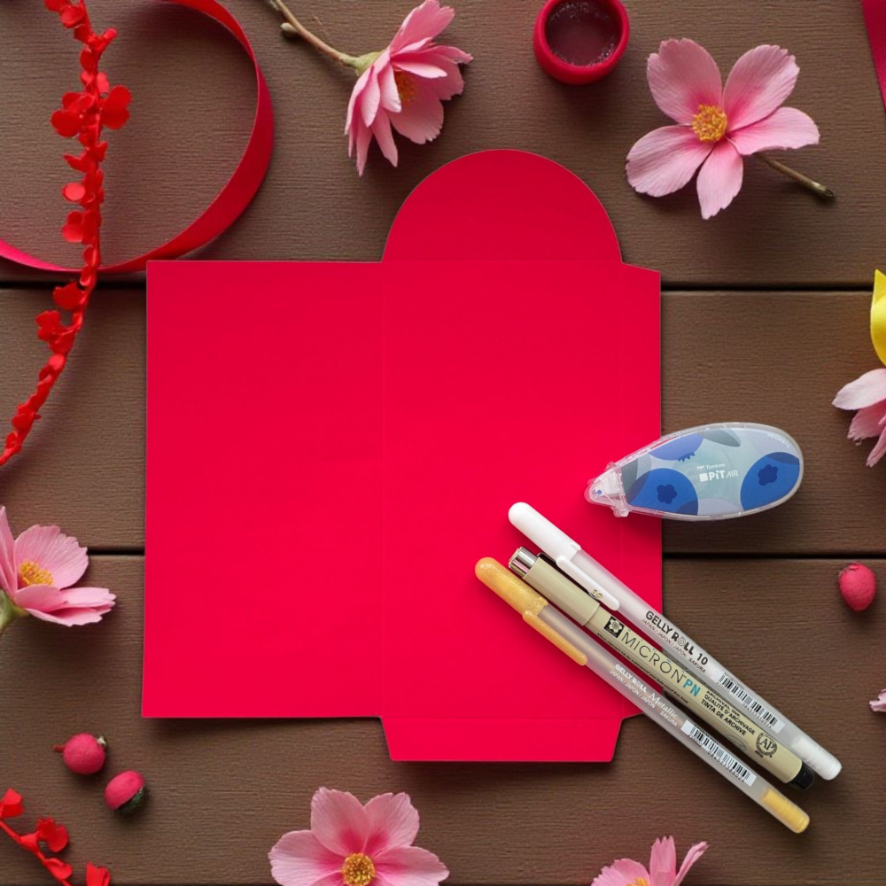 【盈盈愛兔巢】新年限定｜全開式紅包袋｜精選高質感絲絨紅包袋｜禪繞畫紅包｜材料包 DIY｜手繪紅包袋｜自己畫紅包｜來去禪繞-細節圖2