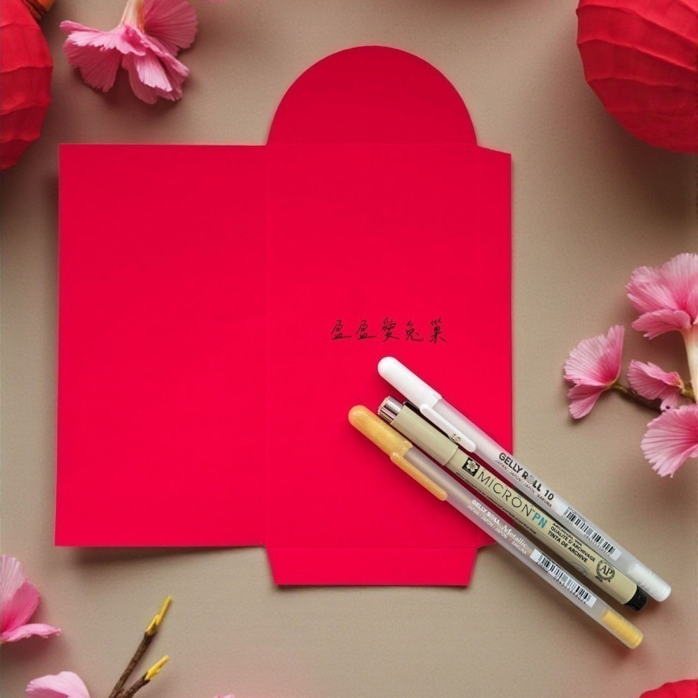 【盈盈愛兔巢】新年限定｜全開式紅包袋｜精選高質感絲絨紅包袋｜禪繞畫紅包｜材料包 DIY｜手繪紅包袋｜自己畫紅包｜來去禪繞-細節圖6