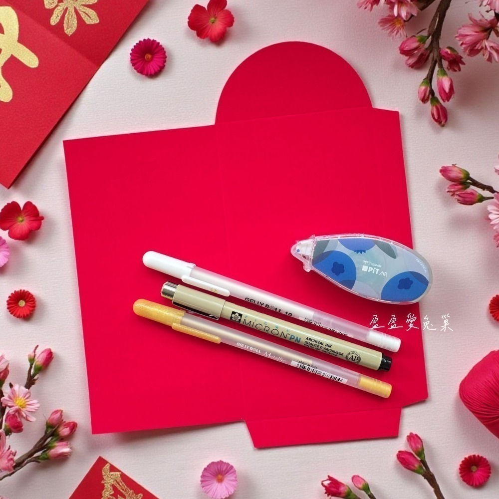 【盈盈愛兔巢】新年限定｜全開式紅包袋｜精選高質感絲絨紅包袋｜禪繞畫紅包｜材料包 DIY｜手繪紅包袋｜自己畫紅包｜來去禪繞-規格圖11