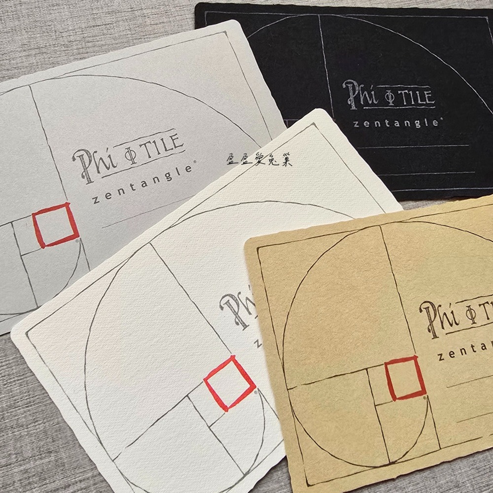 【盈盈愛兔巢】Zentangle® 美國禪繞畫紙磚｜官方｜黃金比例 Phi｜空白紙磚｜原廠正版｜禪繞畫工具材料-細節圖4