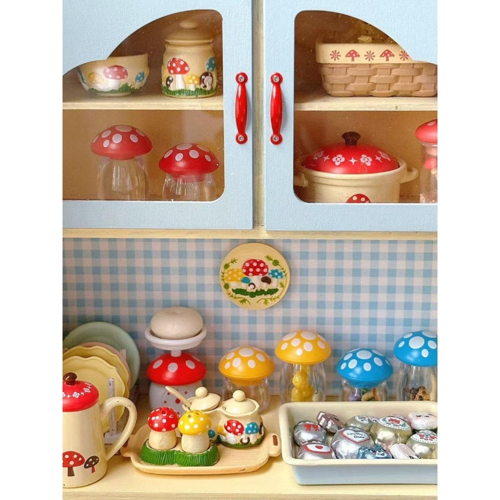 絲果兔兔醬 蘑菇罐 蘑菇收納罐 蘑菇裝飾 大陸手作 微縮 盒玩 食玩 擺飾 娃娃屋-細節圖2