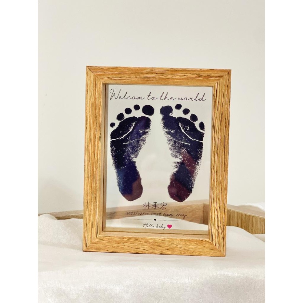 【腳印相框】✨胎毛相框✨腳印相框✨透明相框✨相框客製化✨寶寶相框✨ 寵物足印✨ 成長紀錄✨腳印✨足印相框✨小天使腳印-細節圖6