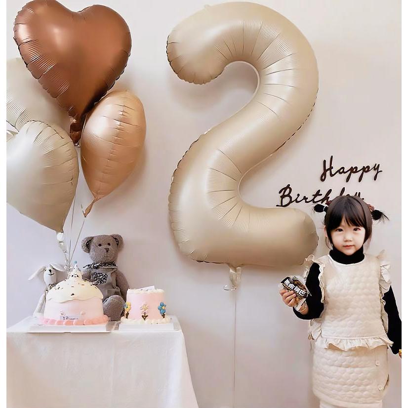 【生日氣球】✨生日數字氣球✨奶茶色數字氣球 ✨數字氣球✨愛心氣球✨寶寶派對✨生日派對佈置✨氣球✨手持氣球✨週歲✨滿月-細節圖3