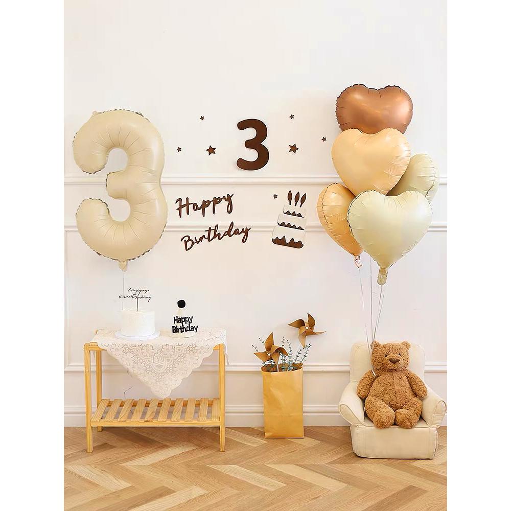 【生日氣球】✨生日數字氣球✨奶茶色數字氣球 ✨數字氣球✨愛心氣球✨寶寶派對✨生日派對佈置✨氣球✨手持氣球✨週歲✨滿月-細節圖6
