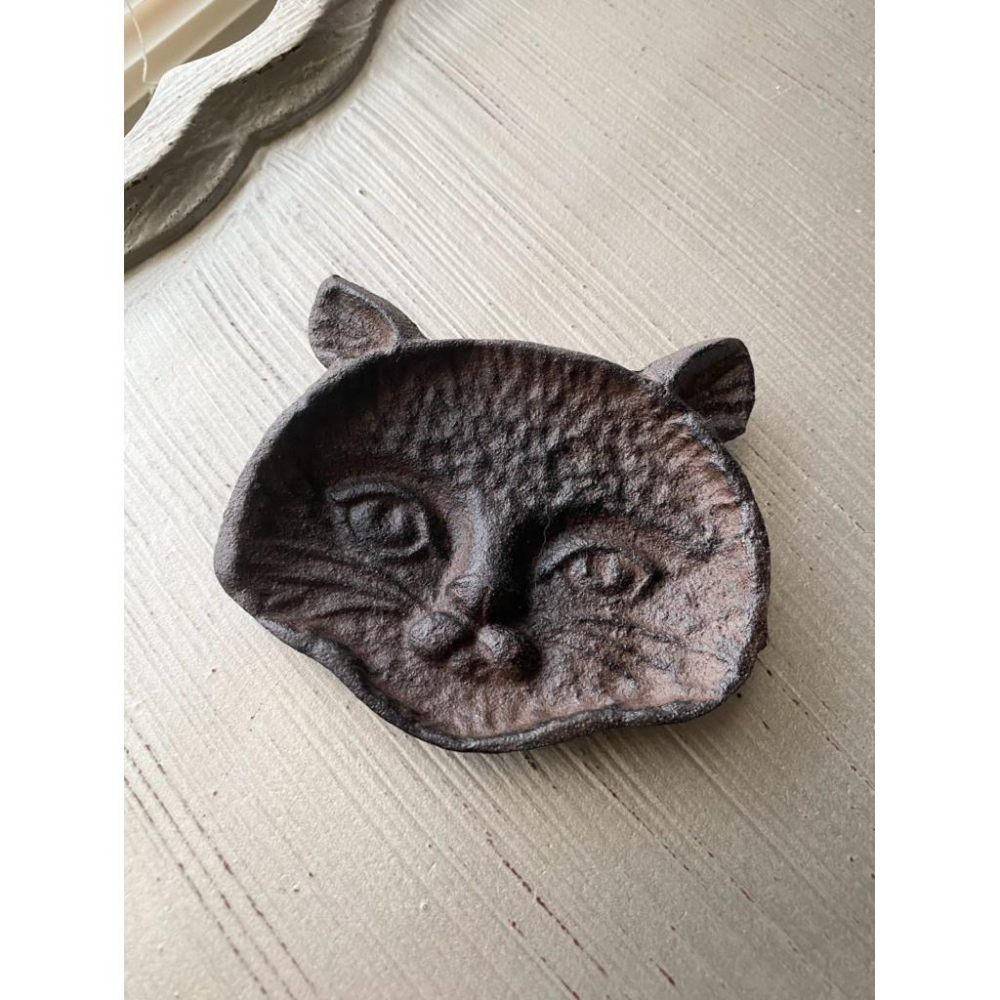 DOKi DOKi 鑄鐵貓咪裝飾 貓盤 貓咪紙巾架 瑜珈貓 紙鎮 祕魯聖木盤 居家裝飾-細節圖2
