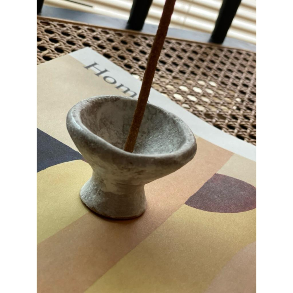 DOKi DOKi 粗孔線香插 線香座 雪餅款 手工陶 藏香 incense holder-細節圖2