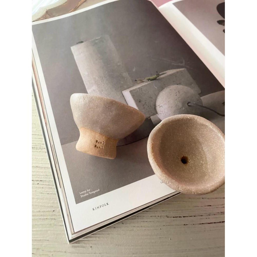 DOKi DOKi 線香插 線香座 單色 霧霾藍｜乳白無光 粗孔線香插 短版線香 藏香 incense holder-細節圖3