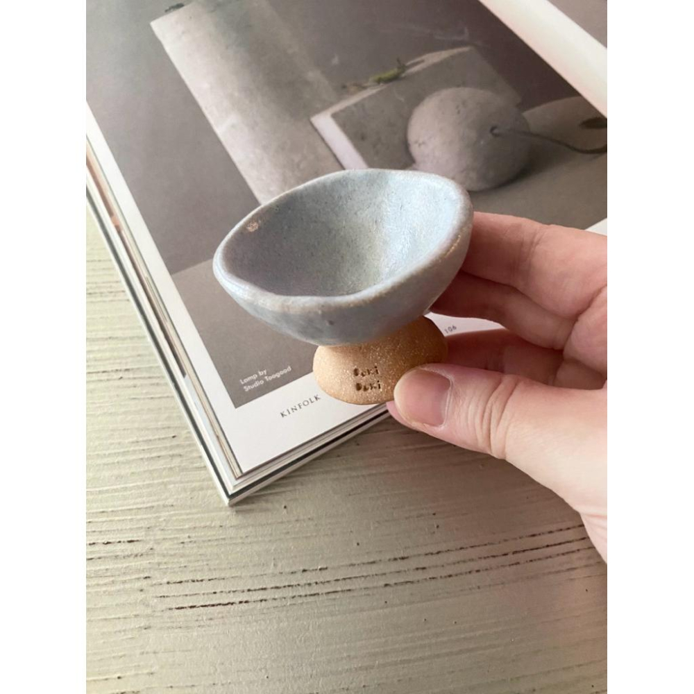 DOKi DOKi 線香插 線香座 單色 霧霾藍｜乳白無光 粗孔線香插 短版線香 藏香 incense holder-細節圖4