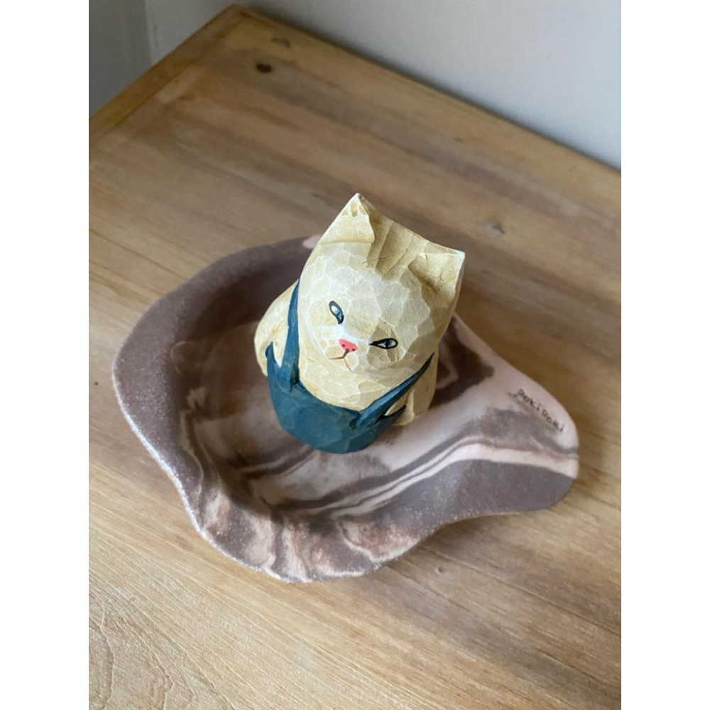 DOKi DOKi 奶咖奶咖 絞胎盤 平放盤香盤 不熄滅 手捏陶 陶藝 陶瓷-細節圖3