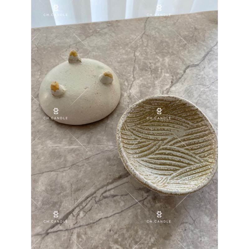 CH.CANDLE 日本帶回 陶器 手工小盤 塔香盤 置物小盤 小陶盤 雜貨 ZAKKA 塔香-細節圖4