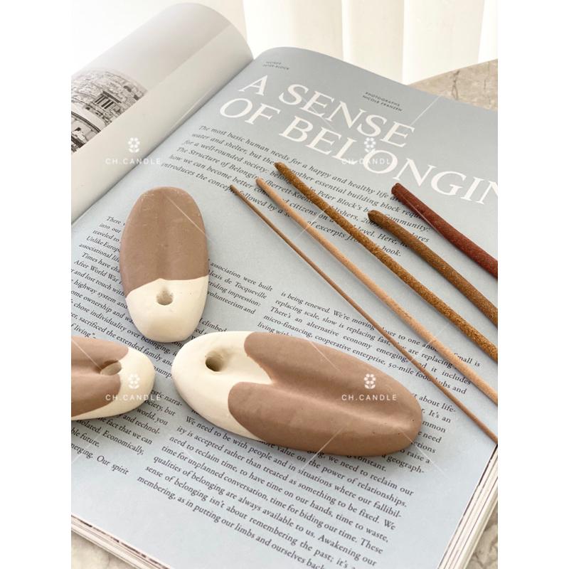 CH.CANDLE 店主的微手作 粗孔線香插 可可燕麥 線香座 線香插 大孔洞線香插-細節圖3