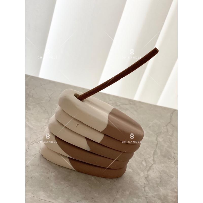 CH.CANDLE 店主的微手作 粗孔線香插 可可燕麥 線香座 線香插 大孔洞線香插-細節圖6