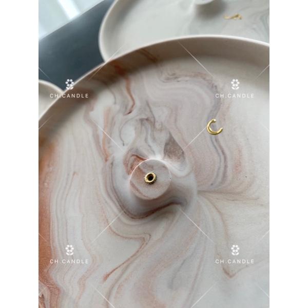 CH.CANDLE 店主的微手作 一圖一物 大理石紋 岩石紋 JESMONITE 線香盤 香盤 香插-細節圖5