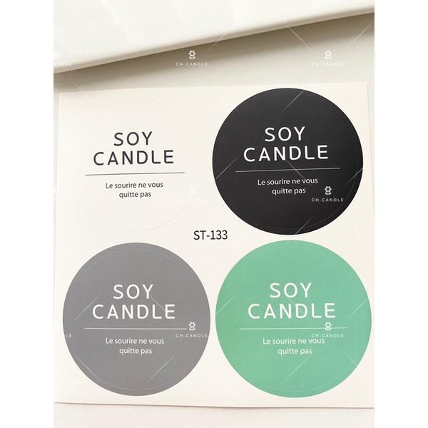 CH.CANDLE 韓國蠟燭貼紙 圓形四色 裝飾貼紙 蠟燭容器貼紙-細節圖2