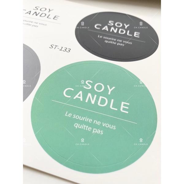 CH.CANDLE 韓國蠟燭貼紙 圓形四色 裝飾貼紙 蠟燭容器貼紙-細節圖3