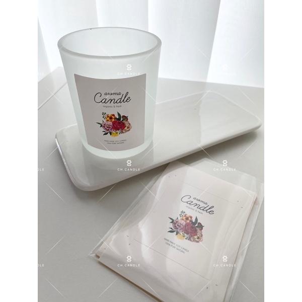 CH.CANDLE 花束貼紙 蠟燭容器貼紙 韓國貼紙 蠟燭貼紙 香氛蠟燭貼紙 蠟燭杯裝飾貼紙 SOY CANDLE-細節圖2