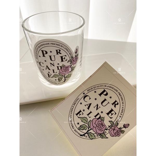 CH.CANDLE 橢圓框玫瑰貼紙 香氛蠟燭貼紙 蠟燭容器貼紙 韓國貼紙-細節圖3