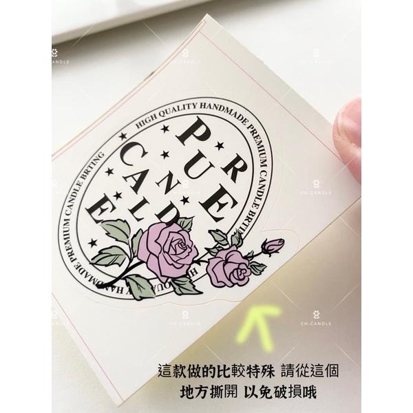 CH.CANDLE 橢圓框玫瑰貼紙 香氛蠟燭貼紙 蠟燭容器貼紙 韓國貼紙-細節圖4