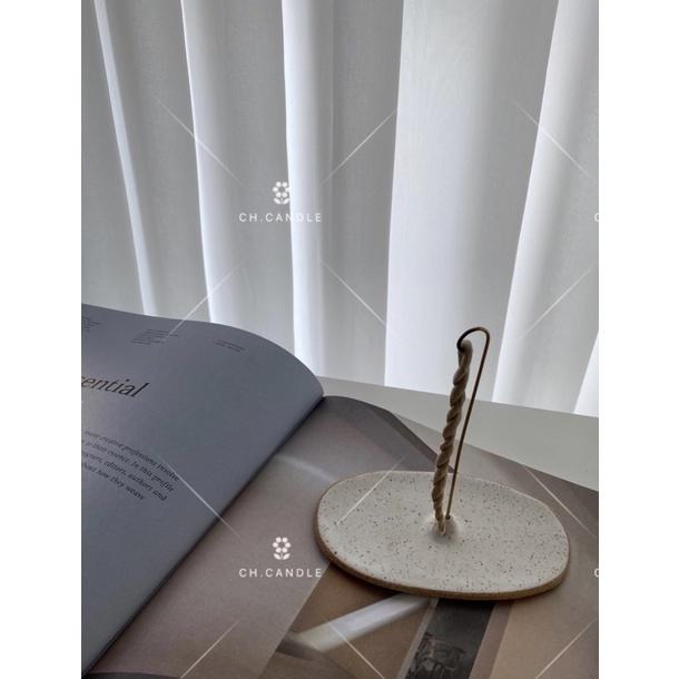 CH.CANDLE 美國紐約🇺🇸 繩香盤 陶瓷竹香插 繩香 線香 香座 incense holder-細節圖2