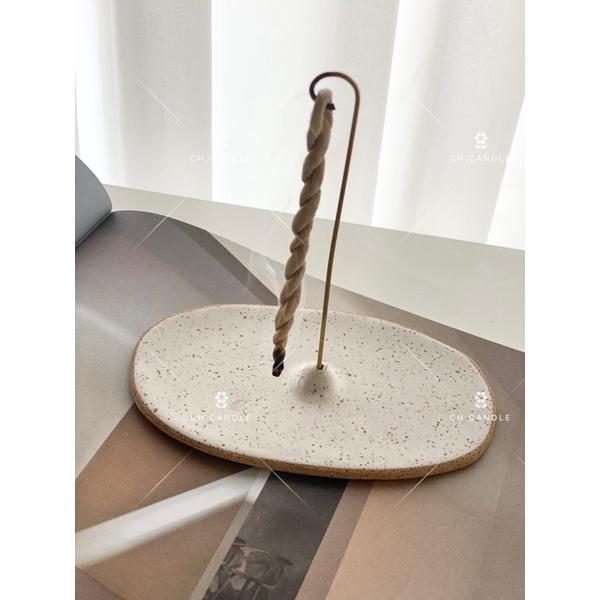 CH.CANDLE 美國紐約🇺🇸 繩香盤 陶瓷竹香插 繩香 線香 香座 incense holder-細節圖3