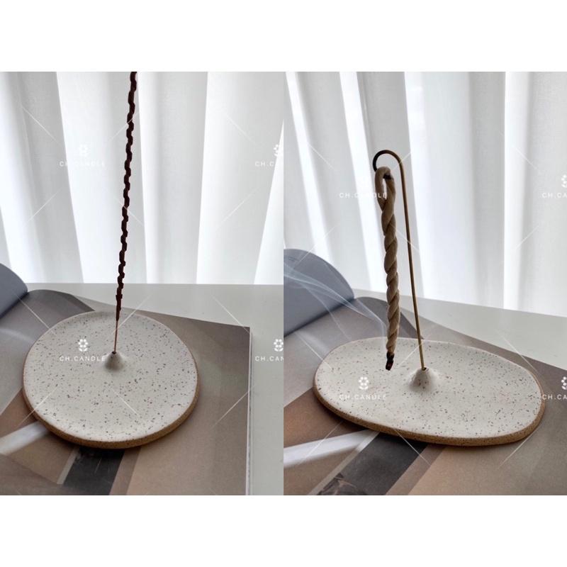 CH.CANDLE 美國紐約🇺🇸 繩香盤 陶瓷竹香插 繩香 線香 香座 incense holder-細節圖8