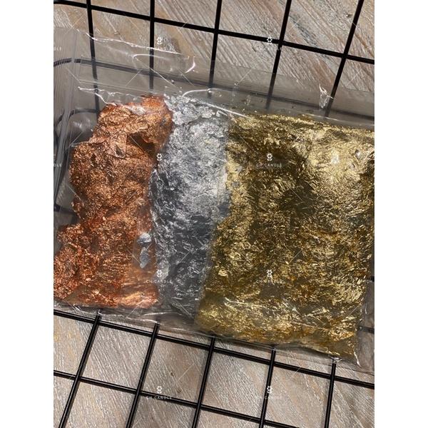 CH.CANDLE  三色一組金箔 銀箔 玫瑰金箔 火漆裝飾 蠟燭裝飾 金箔蠟燭 香氛蠟燭 手作 裝飾金箔-細節圖2