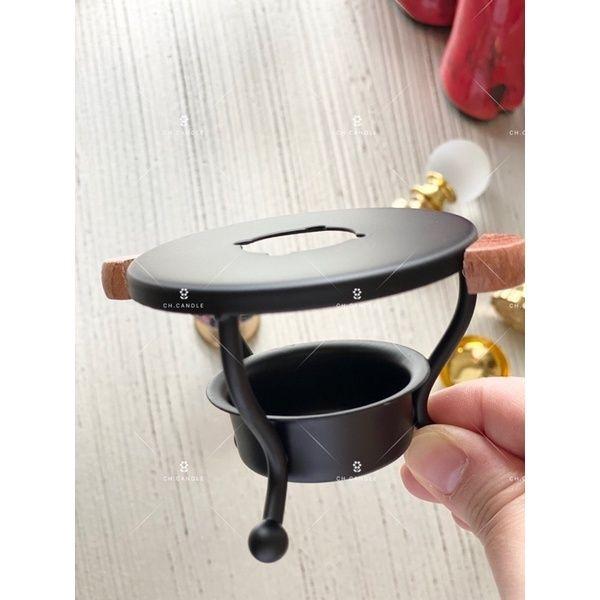 CH.CANDLE 黑色鼎式火漆爐 火漆熔爐 封蠟章爐 不鏽鋼 花梨木手柄 耐熱防燙-細節圖5