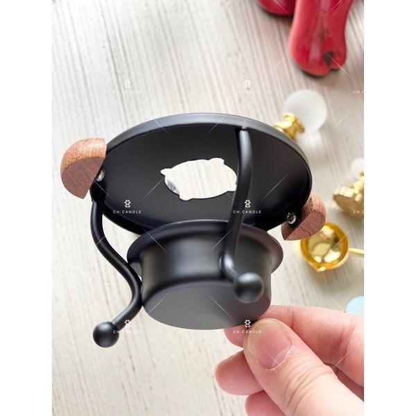 CH.CANDLE 黑色鼎式火漆爐 火漆熔爐 封蠟章爐 不鏽鋼 花梨木手柄 耐熱防燙-細節圖7