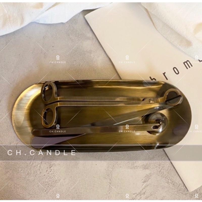 CH.CANDLE 滅燭四件組 滅燭工具 滅燭鈴 滅燭勾 燭芯剪刀 置物盤 香氛蠟燭 質感提升 熄滅蠟燭 修剪燭芯-細節圖5