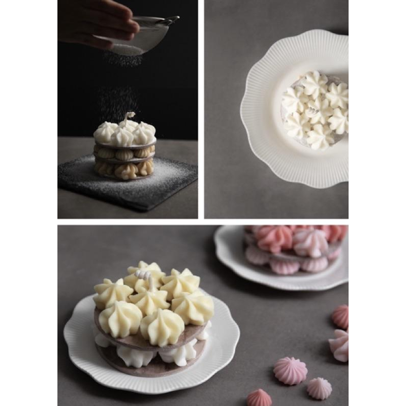 CH.CANDLE 奶油蛋白糖霜 韓國矽膠模具 奶油模具 甜點蠟燭 裝飾小物 Candleworks-細節圖2