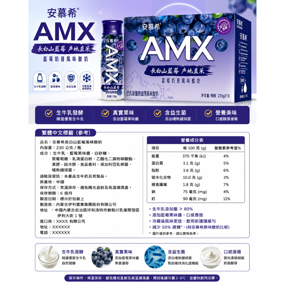 【希臘風味酸奶飲品】六種人氣口味任選【原味、藍莓、草莓、芒果百香果、黃桃燕麥爆珠、整顆藍莓】-細節圖3