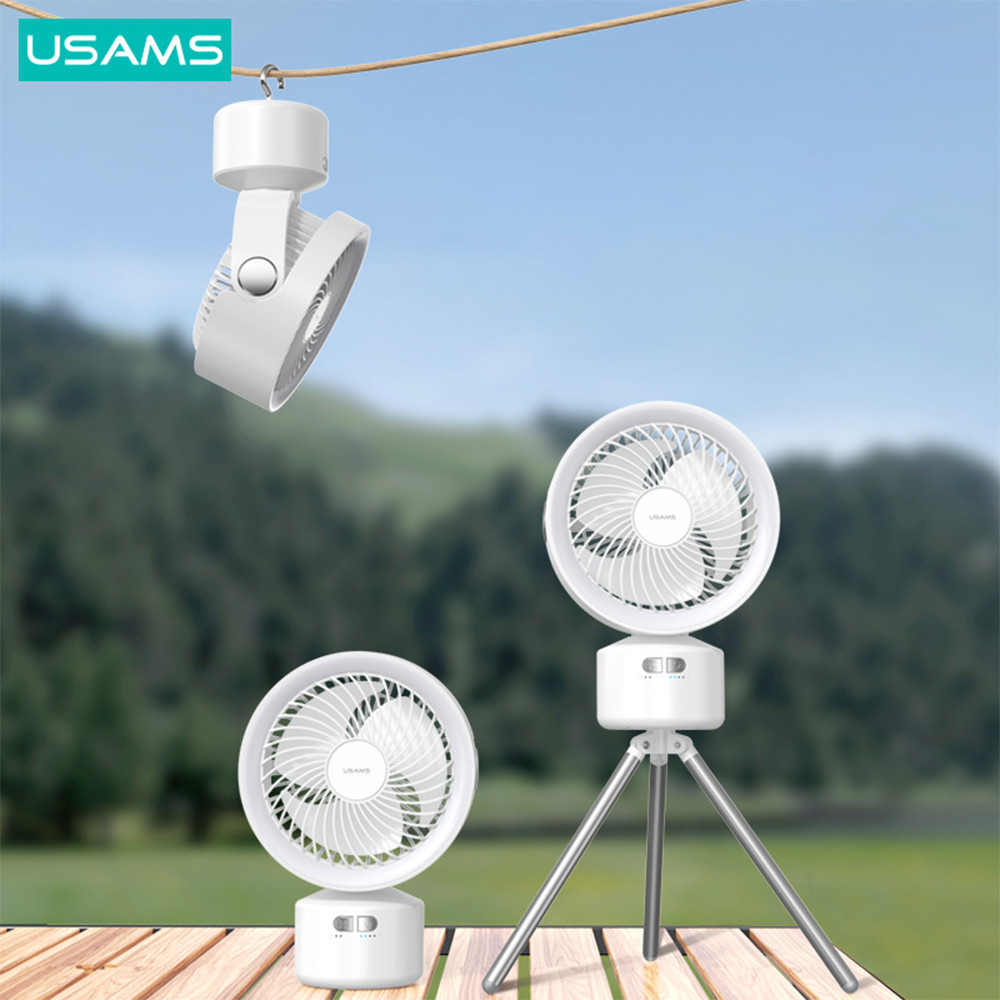USAMS 多功能戶外風扇 落地扇 吊扇 便攜大風力充電風扇 隨身桌用宿舍迷你風扇 USB電扇-細節圖2