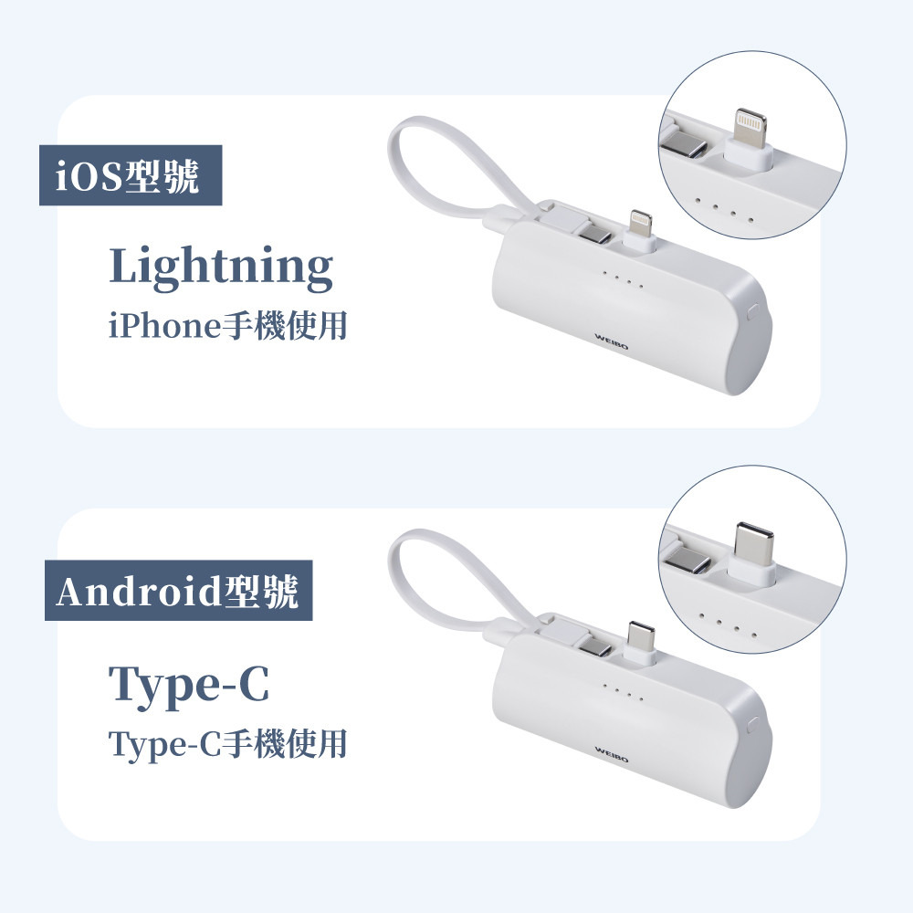 WEIBO Cutie 5000mAh 放口袋行動電源 iPhone Type-C版本 安卓手機適用-細節圖7