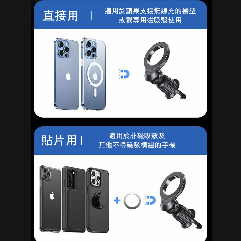 USAMS 磁吸車用支架 Magsafe支架 汽車支架 導航儀 全金屬旋轉 出風口支架 iPhone-細節圖7